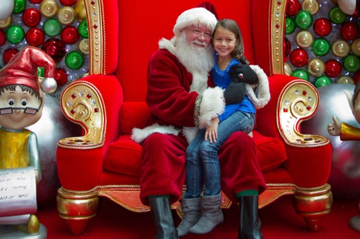 Girl on Santa's lap at Gaylord Texan