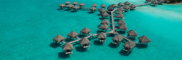 Villas on the water at Bora Bora
