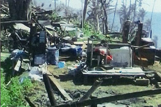 Disaster scene in the Fiji Islands