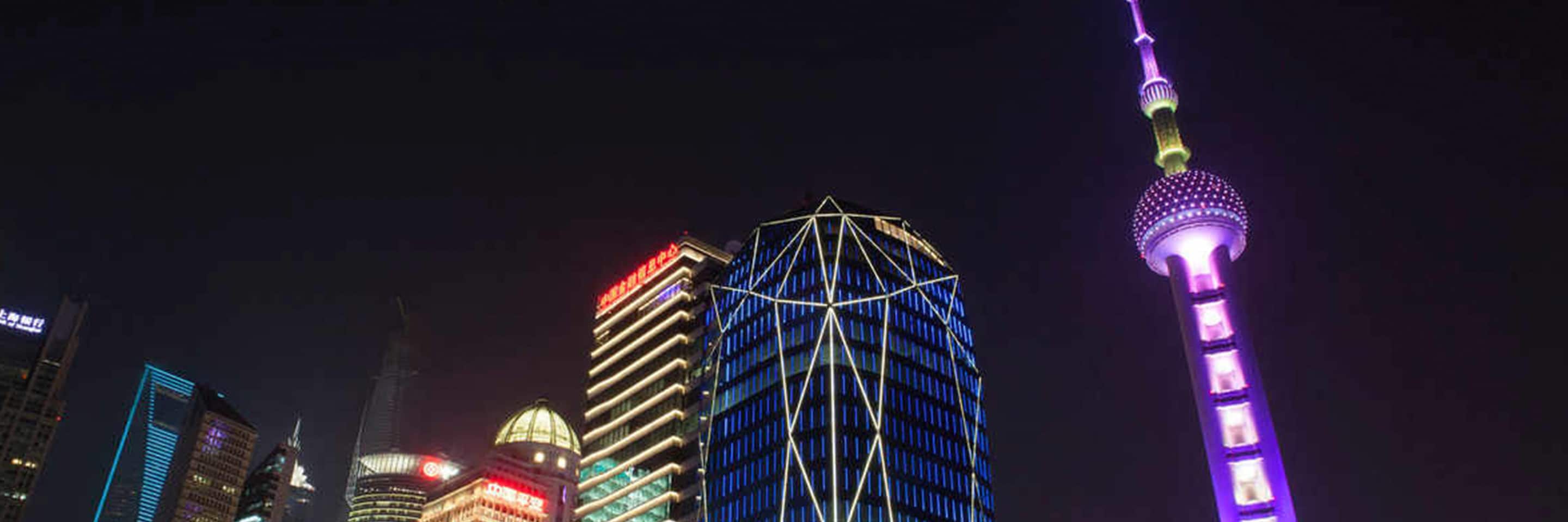 '상하이의 매력적인 야경, 상하이 호텔- 메리어트