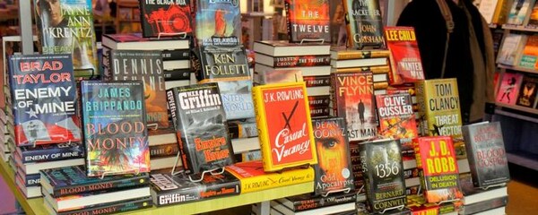 Best-sellers are on display at a local bookstore in Houston, Texas
