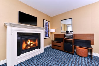 King Guest Room Fireplace