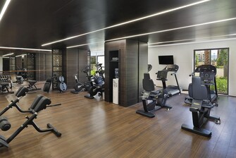 Our state-of-the-art fitness center is open 24 hours with showers and changing facilities.