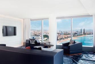 فندق دبليو برشلونة | غرفة المعيشة جناح مرفيلوس (Marvelous)