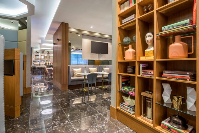 Aiport hotel lobby library