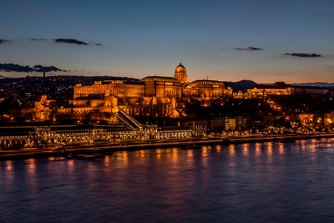 Budapest royal palace at night