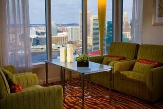 Downtown Baltimore hotel concierge lounge