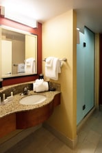Guest bathroom in Canton hotel