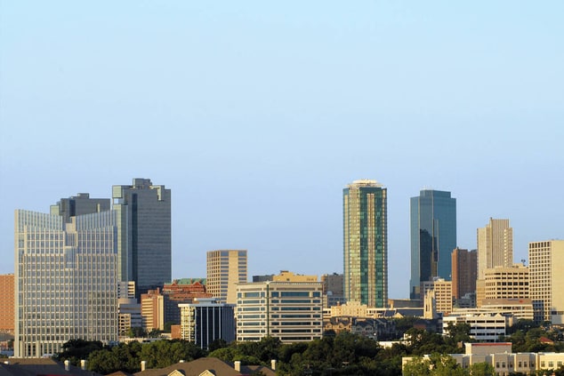 Fort Worth Skyline near hotel