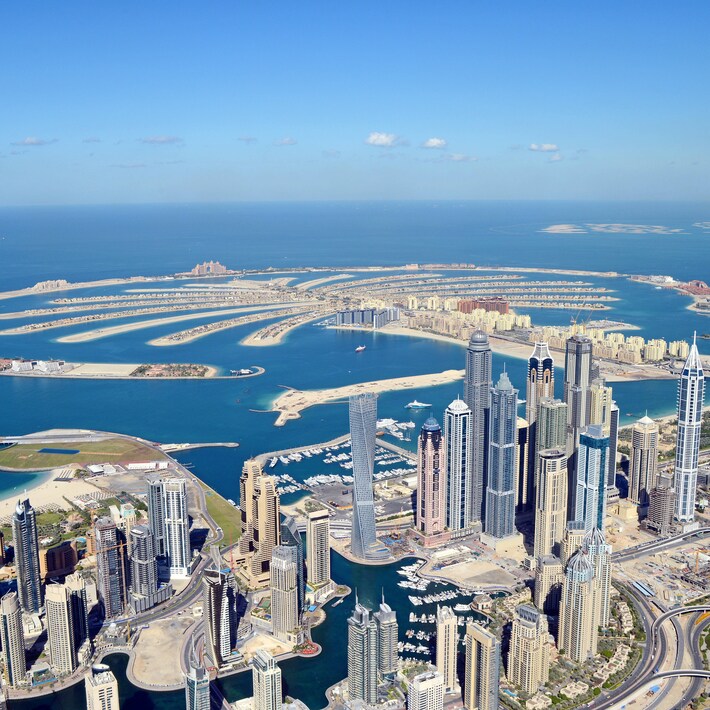 Dubai hotel aerial view