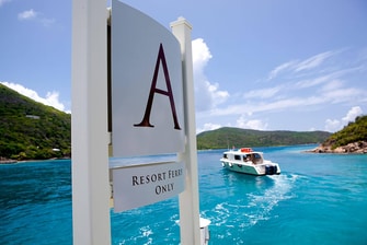 Ferry del resort en Scrub Island