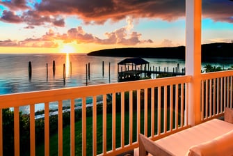 One-Bedroom Premium Oceanfront Villa - Balcony View at French Leave Resort