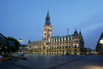 Townhall at city center of Hamburg