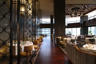 Sitzbereich in Restaurant in Hongkong