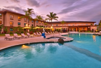 Outdoor pool at Laie hotel