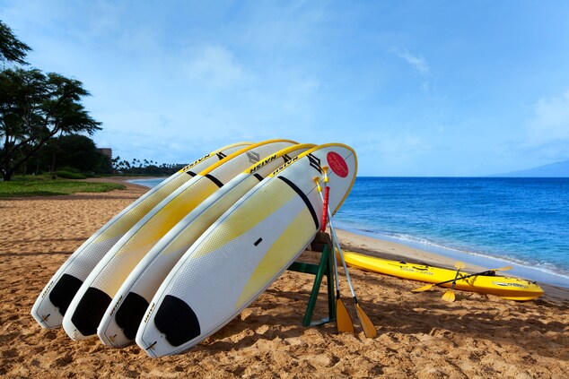 Kaanapali Beach with Stand-up paddle rentals