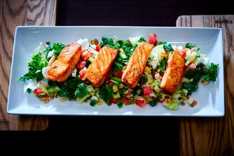 nFuse Bar and Kitchen - Kale Salad with Salmon