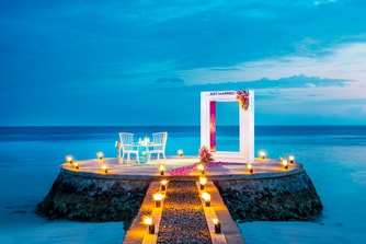 Dîner sur la terrasse Coral pour un mariage