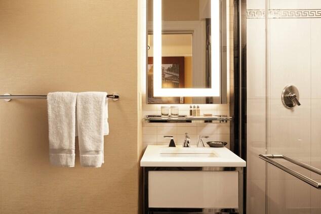 Times Square hotel guest bathroom
