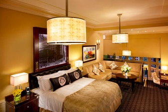 Times Square hotel suite bedroom