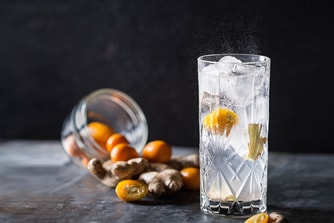 Cocktail Sparkling au kumquat et gingembre