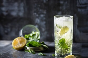Cocktail frizzante alla menta e limone