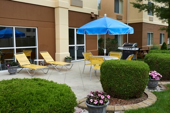 Lake Huron hotel outdoor patio