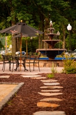 Outdoor seating and Bocce Court