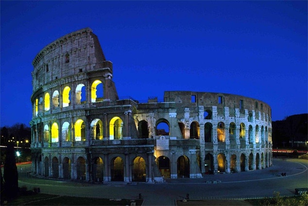 Downtown Rome and the Colosseum in Rome, Italy