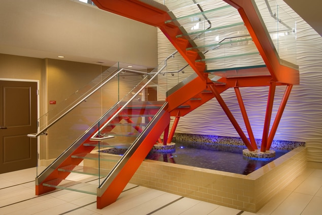 San Antonio Lobby Glass Stairway