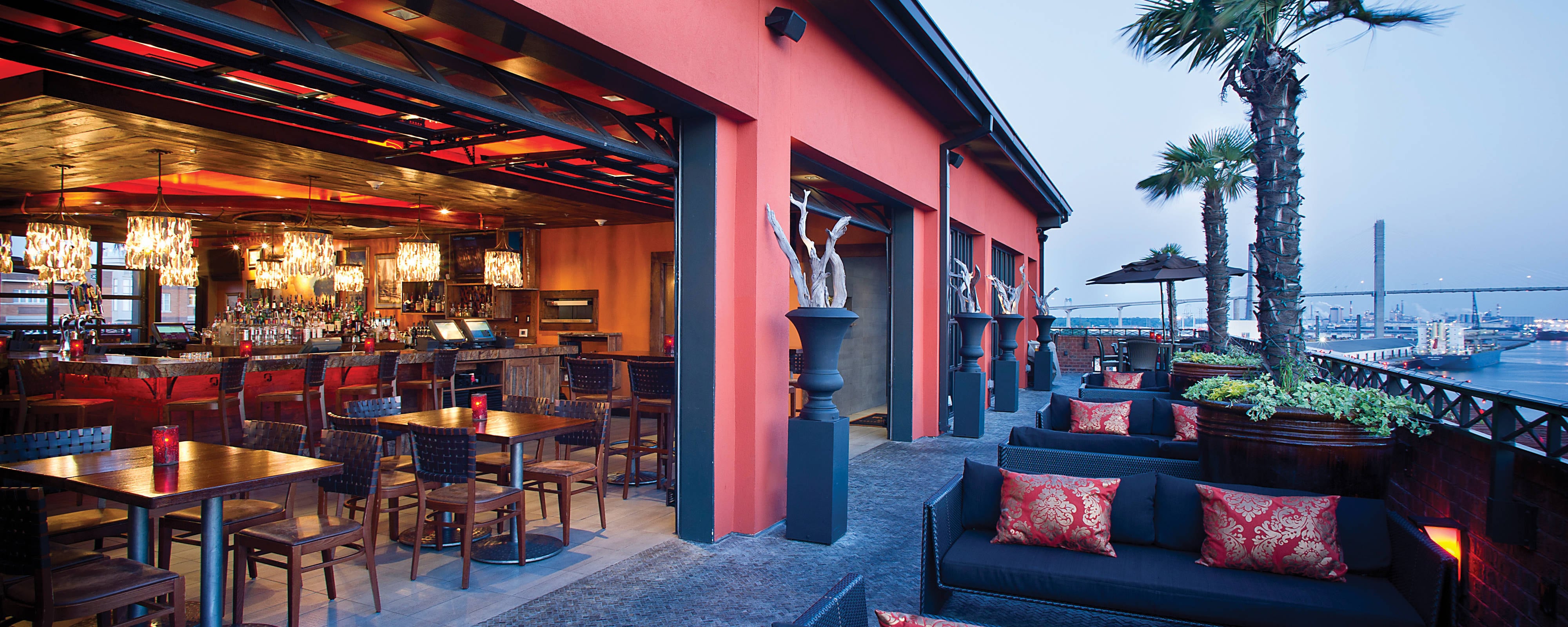 Restaurants on the Riverfront in Savannah GA - Rooftop Bar | The