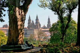 Turista en Santiago de Compostela