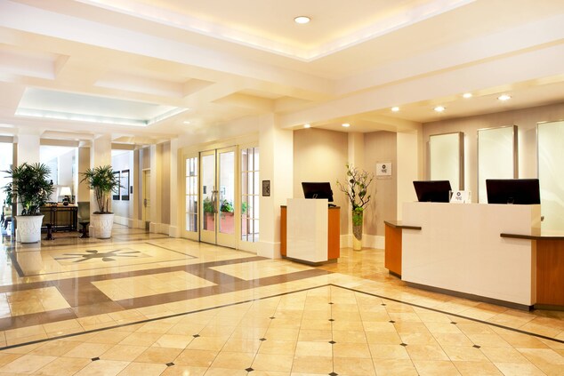 Lobby with Front Desk Pods