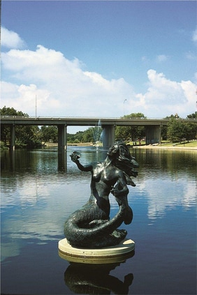 Mermaid Sculpture Holding Freshwater Pearl 