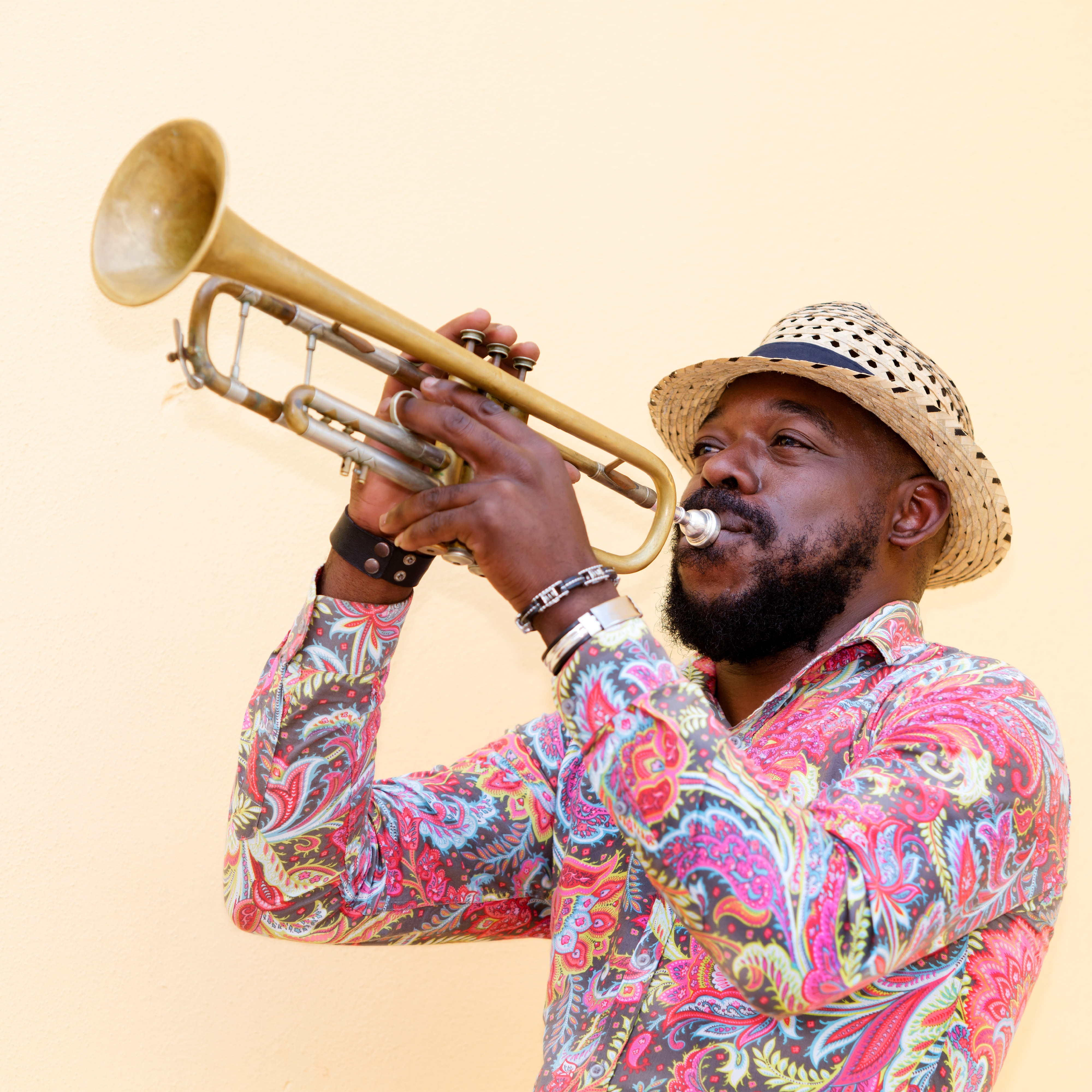 Musician playing trumpet