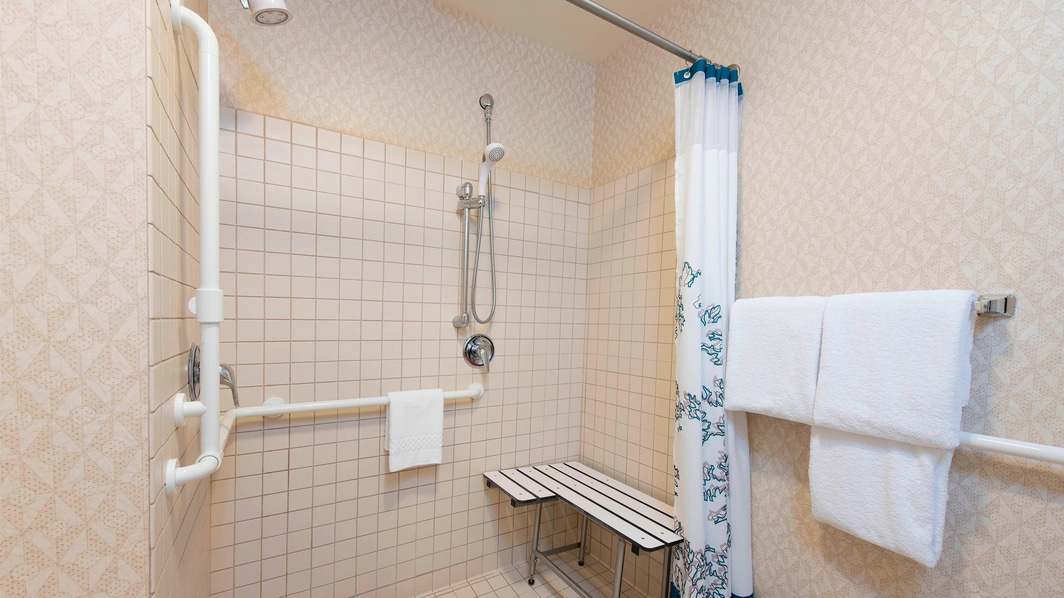 Baño con instalaciones para personas con necesidades especiales del hotel en Maumee