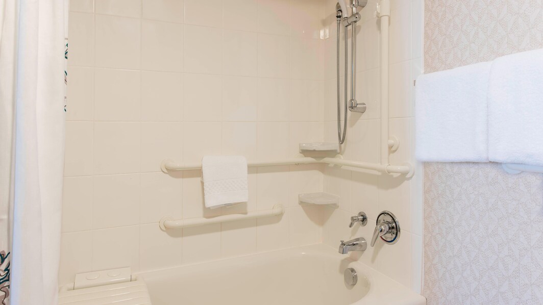 Baño con instalaciones para personas con necesidades especiales del hotel en Toledo, OH
