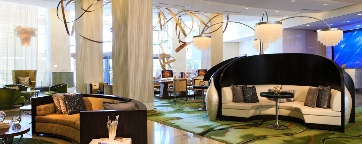 Arlington hotel lobby seating area